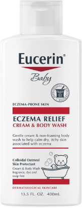 A bottle of Eucerin Baby Eczema Relief Cream & Body Wash